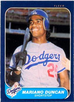 #129 Mariano Duncan - Los Angeles Dodgers - 1986 Fleer Baseball