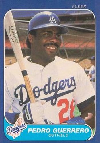 #130 Pedro Guerrero - Los Angeles Dodgers - 1986 Fleer Baseball