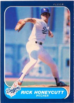 #132 Rick Honeycutt - Los Angeles Dodgers - 1986 Fleer Baseball