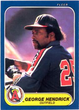 #158 George Hendrick - California Angels - 1986 Fleer Baseball