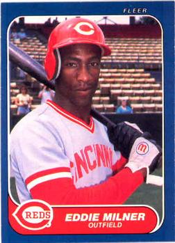 #182 Eddie Milner - Cincinnati Reds - 1986 Fleer Baseball