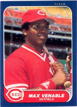 #196 Max Venable - Cincinnati Reds - 1986 Fleer Baseball