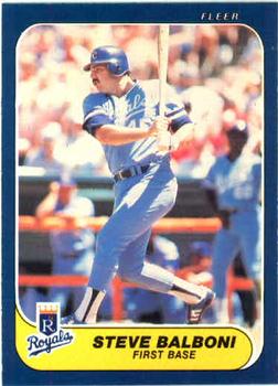 #1 Steve Balboni - Kansas City Royals - 1986 Fleer Baseball