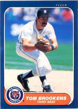#223 Tom Brookens - Detroit Tigers - 1986 Fleer Baseball