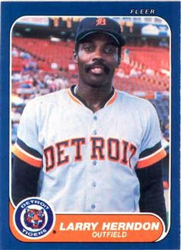#229 Larry Herndon - Detroit Tigers - 1986 Fleer Baseball