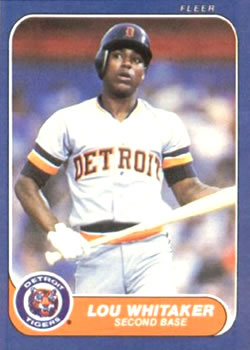 #242 Lou Whitaker - Detroit Tigers - 1986 Fleer Baseball
