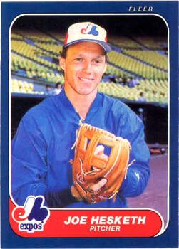 #250 Joe Hesketh - Montreal Expos - 1986 Fleer Baseball
