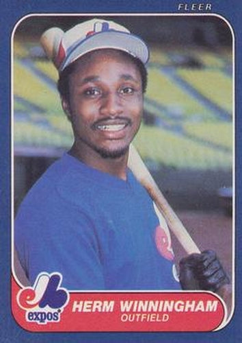 #266 Herm Winningham - Montreal Expos - 1986 Fleer Baseball