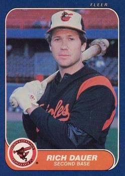 #270 Rich Dauer - Baltimore Orioles - 1986 Fleer Baseball