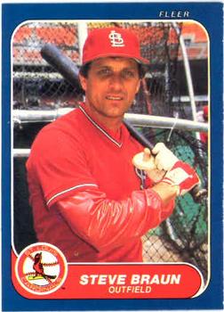 #27 Steve Braun - St. Louis Cardinals - 1986 Fleer Baseball