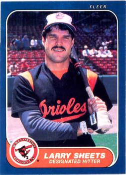 #286 Larry Sheets - Baltimore Orioles - 1986 Fleer Baseball