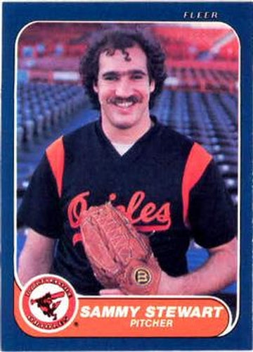 #289 Sammy Stewart - Baltimore Orioles - 1986 Fleer Baseball