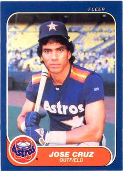 #296 Jose Cruz - Houston Astros - 1986 Fleer Baseball
