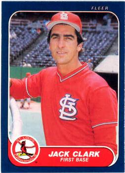 #30 Jack Clark - St. Louis Cardinals - 1986 Fleer Baseball