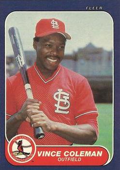 #31 Vince Coleman - St. Louis Cardinals - 1986 Fleer Baseball