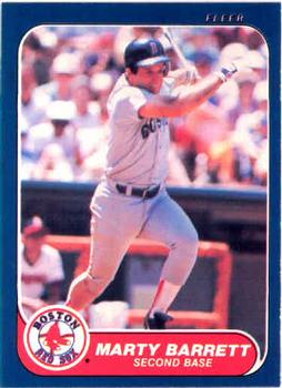 #340 Marty Barrett - Boston Red Sox - 1986 Fleer Baseball