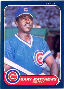 #373 Gary Matthews - Chicago Cubs - 1986 Fleer Baseball