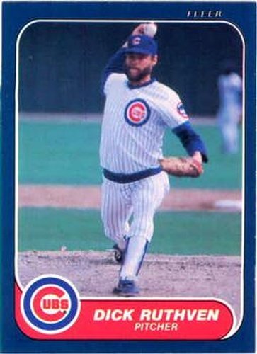 #377 Dick Ruthven - Chicago Cubs - 1986 Fleer Baseball