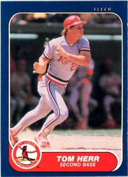 #37 Tom Herr - St. Louis Cardinals - 1986 Fleer Baseball