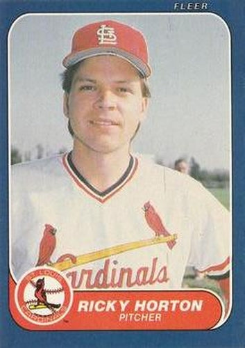 #38 Ricky Horton - St. Louis Cardinals - 1986 Fleer Baseball