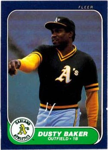 #411 Dusty Baker - Oakland Athletics - 1986 Fleer Baseball
