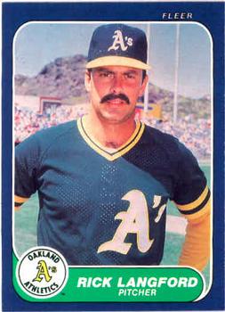 #425 Rick Langford - Oakland Athletics - 1986 Fleer Baseball