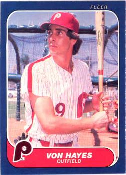 #443 Von Hayes - Philadelphia Phillies - 1986 Fleer Baseball