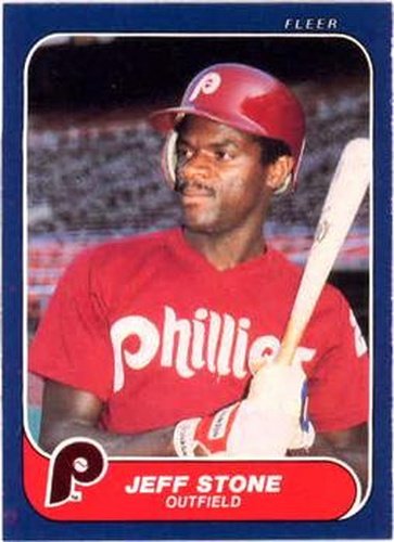 #454 Jeff Stone - Philadelphia Phillies - 1986 Fleer Baseball