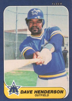 #465 Dave Henderson - Seattle Mariners - 1986 Fleer Baseball