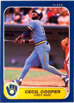 #484 Cecil Cooper - Milwaukee Brewers - 1986 Fleer Baseball