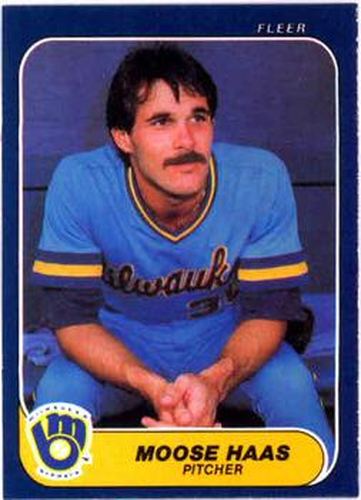 #489 Moose Haas - Milwaukee Brewers - 1986 Fleer Baseball