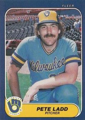 #492 Pete Ladd - Milwaukee Brewers - 1986 Fleer Baseball