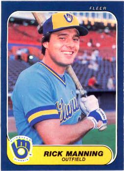 #493 Rick Manning - Milwaukee Brewers - 1986 Fleer Baseball