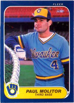 #495 Paul Molitor - Milwaukee Brewers - 1986 Fleer Baseball