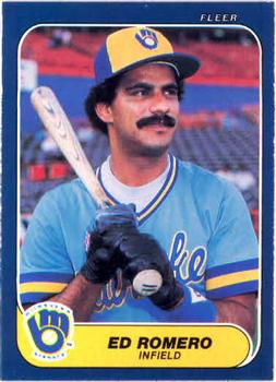 #500 Ed Romero - Milwaukee Brewers - 1986 Fleer Baseball