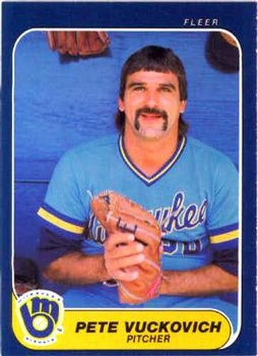 #504 Pete Vuckovich - Milwaukee Brewers - 1986 Fleer Baseball