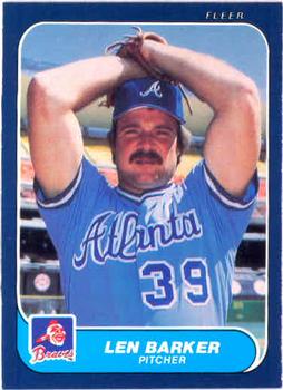 #507 Len Barker - Atlanta Braves - 1986 Fleer Baseball