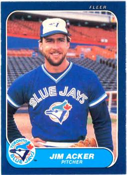 #50 Jim Acker - Toronto Blue Jays - 1986 Fleer Baseball