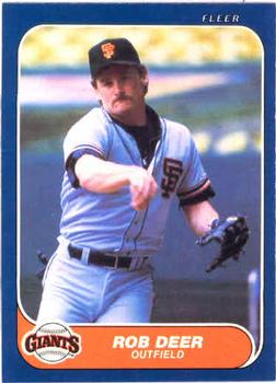 #538 Rob Deer - San Francisco Giants - 1986 Fleer Baseball