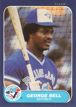 #53 George Bell - Toronto Blue Jays - 1986 Fleer Baseball