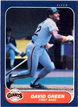 #543 David Green - San Francisco Giants - 1986 Fleer Baseball