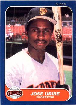 #552 Jose Uribe - San Francisco Giants - 1986 Fleer Baseball