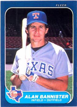 #556 Alan Bannister - Texas Rangers - 1986 Fleer Baseball