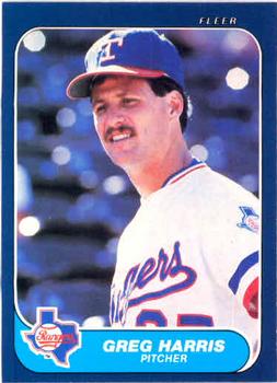 #561 Greg Harris - Texas Rangers - 1986 Fleer Baseball