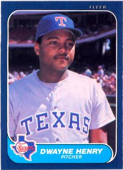 #562 Dwayne Henry - Texas Rangers - 1986 Fleer Baseball