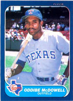 #566 Oddibe McDowell - Texas Rangers - 1986 Fleer Baseball