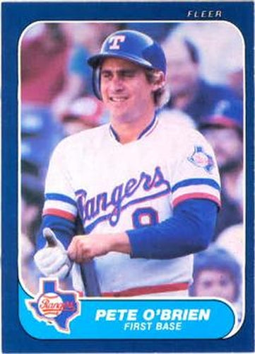 #568 Pete O'Brien - Texas Rangers - 1986 Fleer Baseball