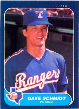 #571 Dave Schmidt - Texas Rangers - 1986 Fleer Baseball
