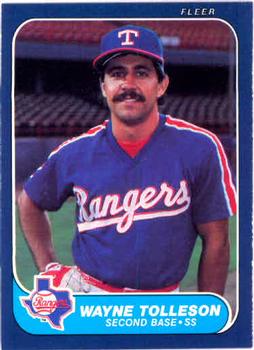 #573 Wayne Tolleson - Texas Rangers - 1986 Fleer Baseball