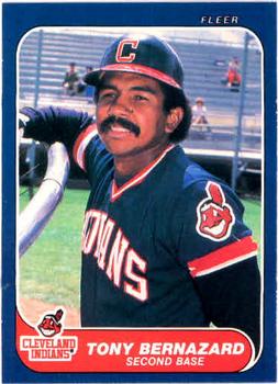 #580 Tony Bernazard - Cleveland Indians - 1986 Fleer Baseball